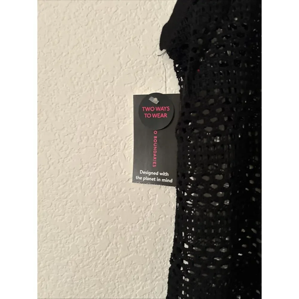 Women’s Junior Two Way Cover Up Black NWT Small No Boundaries